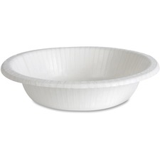 Dixie Basic® 12 oz Lightweight Disposable Paper Bowls by GP Pro - 125 / Pack - Microwave Safe - White - Paper Body - 8 / Carton