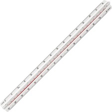 Staedtler Mars Triangular Scale - 1/100, 1/200, 1/250, 1/300, 1/400, 1/500 Graduations - Metric Measuring System - Solid Plastic - 1 Each - White