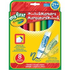 Crayola Markers, Round Tip Washable 8 ct - My First - Round Marker Point Style - Assorted - 8 / Box