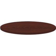 Lorell Hospitality Collection Tabletop - Round Top - 1" Table Top Thickness x 42" Table Top DiameterAssembly Required - High Pressure Laminate (HPL), Mahogany - Particleboard, Polyvinyl Chloride (PVC) - 1 Each