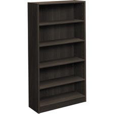HON 5-Shelf Bookcase, 32"W - 32.1" x 13.8"65.4" , 1" Top - 5 Shelve(s) - Square Edge - Finish: Espresso, Thermofused Laminate (TFL)