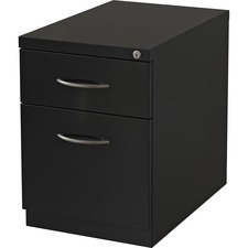 Lorell Premium Box/File Mobile Pedestal - 15" x 19.9" x 21.8" - 2 x Drawer(s) for Box, File - Letter - Pencil Tray, Ball-bearing Suspension, Drawer Extension, Durable - Black - Steel - Recycled