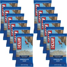 Clif Bar Chocolate Chip Energy Bar - Individually Wrapped - Chocolate Chip - 2.40 oz - 12 / Box