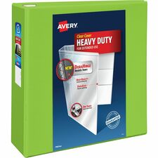Avery® Heavy-Duty View Chartreuse 4" Binder (79812) - Avery® Heavy-Duty View 3 Ring Binder, 4" One Touch EZD® Rings, 4.5" Spine, 1 Chartreuse Binder (79812)