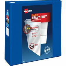 Avery® Heavy-Duty View Pacific Blue 4" Binder (79814) - Avery® Heavy-Duty View 3 Ring Binder, 4" One Touch EZD® Rings, 4.5" Spine, 1 Pacific Blue Binder (79814)