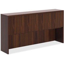 Lorell Chateau Series Hutch - 66.1" x 14.8"36.5" Hutch, 1.5" Top - 4 Door(s) - Reeded Edge - Material: P2 Particleboard - Finish: Mahogany, Laminate - Durable - For Office