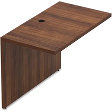 Lorell Chateau Series Bridge - 41.4" x 23.6"30" Bridge, 1.5" Top - Reeded Edge - Material: P2 Particleboard - Finish: Mahogany, Laminate - Durable, Grommet, Modesty Panel, Cord Management - For Office