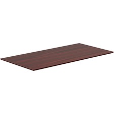 Lorell Electric Height-Adjustable Mahogany Knife Edge Tabletop - Laminated Rectangle, Mahogany Top x 72" Table Top Width x 30" Table Top Depth x 1" Table Top Thickness - 1" Height x 71.6" Width x 29.5" Depth - Assembly Required - 1 Each