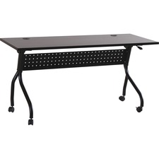 Lorell Flip Top Training Table - Rectangle Top - Four Leg Base - 4 Legs x 48" Table Top Width x 23.50" Table Top Depth - 29.50" Height x 47.25" Width x 23.63" Depth - Assembly Required - Black, Espresso - Melamine, Nylon - 1 Each