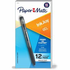 Paper Mate InkJoy Gel Pen - 0.7 mm Pen Point Size - Retractable - Black Gel-based Ink - Black Barrel - 1 Dozen