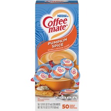 Coffee mate Pumpkin Spice Flavored Liquid Creamer Singles - Pumpkin Spice Flavor - 0.38 fl oz (11 mL) - 4/Carton - 50 Per Box - 50 Serving
