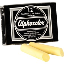 Quartet Alphacolor® Chalk Sticks - 0.6" Diameter - Ivory - Non-toxic, Erasable, Smooth Writing, Low Dust - 12 / Pack