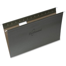 Continental 1/5 Tab Cut Legal Recycled Hanging Folder - 8 1/2" x 14" - Green - 25 / Box