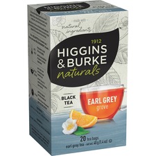 Higgins & Burke Naturals Earl Grey Black Tea Bags Black Tea - 20 / Box