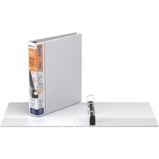 QuickFit QuickFit PRO Single Touch D-ring View Binder - 1 1/2" Binder Capacity - D-Ring Fastener(s) - Inside Front & Back Pocket(s) - Polypropylene - White - Ink-transfer Resistant, Gap-free Ring, Antimicrobial, Lockable - 1 Each