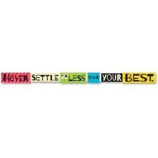Trend Never Settle For Less Than Your Best Banner - 10 ft Width x 0.1" Height - Multicolor