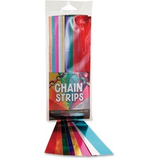 Hygloss Non-gum Metallic Foil Chain Strips - 72 Piece(s) - 1" x 8" - 1 Pack - Assorted Metallic - Foil