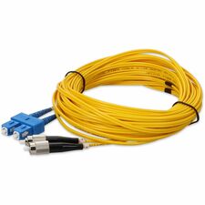 AddOn 3m FC (Male) to SC (Male) Yellow OS2 Duplex Fiber OFNR (Riser-Rated) Patch Cable