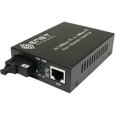 ENET 1x 10/100/1000Base-T RJ45 to 1x Duplex SC 1000Base-EZX 1550nm Single-mode Fiber SC Connector 100km Media Converter Stand-Alone - Power Supply Included, Chassis/Rack Mountable