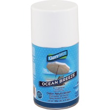 Impact Metered Air Freshener Spray - Aerosol - 6000 ft³ - 6.4 fl oz (0.2 quart) - Ocean Breeze - 30 Day - 1 Each - Residue-free, Odor Neutralizer