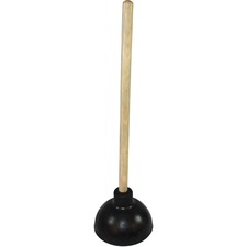 Impact Industrial Professional Plunger - 6" Cup Diameter - 22.5" Length - Black - Toilet, Drain