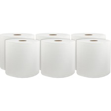 Livi Solaris Paper Hardwound Paper Towels - 1 Ply - 8" x 800 ft - White - Virgin Fiber - 6 / Carton