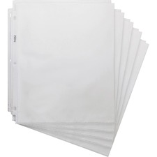 Business Source Top-loading 3-hole Sheet Protectors - For Letter 8 1/2" x 11" Sheet - 3 x Holes - Clear - Polypropylene - 200 / Box
