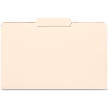 Business Source 1/3 Tab Cut Legal Recycled Top Tab File Folder - 8 1/2" x 14" - 3/4" Expansion - Stock - Manila - 10% Recycled - 100 / Box