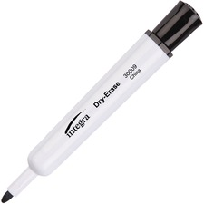 Integra Bullet Tip Dry-Erase Markers - Bullet Marker Point Style - Black - 1 Dozen