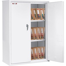 FireKing CF4436-MD File Cabinet - 36" x 19.3" x 44" - 3 x Shelf(ves) - Letter - Fire Resistant, Key Lock, Adjustable Divider - Arctic White - Powder Coated