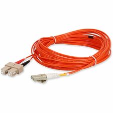 AddOn 2m LC (Male) to SC (Male) Orange OM1 Duplex Fiber TAA Compliant OFNR (Riser-Rated) Patch Cable