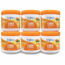 Bright Air Super Odor Eliminator Air Freshener - Gel - 14 fl oz (0.4 quart) - Fresh Lemon, Mandarin Orange - 60 Day - 6 / Carton