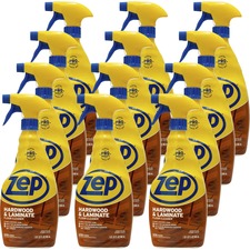 Zep Hardwood & Laminate Floor Cleaner - 32 fl oz (1 quart) - Fresh Scent - 12 / Carton - Non-sticky - Brown