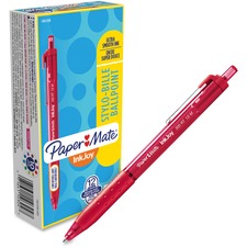 Paper Mate Inkjoy 300 RT Ballpoint Pens - 1 mm Pen Point Size - Retractable - Red - Red Barrel - 1 Dozen