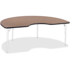 Lorell Classroom Activity Tabletop - High Pressure Laminate (HPL) Kidney-shaped, Medium Oak Top - 72" Table Top Width x 48" Table Top Depth x 1.13" Table Top Thickness - 1 Each