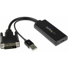 StarTech.com DVI to HDMI Video Adapter with USB Power and Audio - DVI-D to HDMI Converter - 1080p - Connect an HDMI display or projector to your DVI-D computer, with audio and power provided over USB - DVI to HDMI - DVI-D to HDMI adapter with audio - DVI with Audio to HDMI - DVI Digital to HDMI converter - Compact DVI to HDMI adapter - USB powered