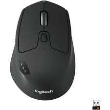 Logitech M720 Triathlon Multi-Device Wireless Mouse, Bluetooth, USB Unifying Receiver, 1000 DPI, 8 Buttons, 2-Year Battery, Compatible with Laptop, PC, Mac, iPadOS - Black - Optical - Wireless - Bluetooth/Radio Frequency - 2.40 GHz - Black - 1 Pack - USB - 1000 dpi - Tilt Wheel - 7 Button(s) - Right-handed