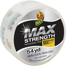 Duck Brand Brand Max Strength Packaging Tape - 54.60 yd Length x 1.88" Width - 3.1 mil Thickness - 1 / Roll - Clear