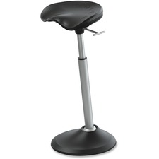 Focal Mobis II Standing Desk/Table Seat - Matte Black Ethylene Vinyl Acetate (EVA), Fiberglass Reinforced Nylon Seat - Ellipse Base - 1 Each
