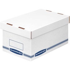 Bankers Box Organizers Storage Boxes - External Dimensions: 8.3" Width x 12.9" Depth x 6.5" Height - Medium Duty - Single/Double Wall - Stackable - White, Blue - For Storage - Recycled - 12 / Carton