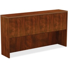 Lorell Chateau Series Hutch - 1.5" Top, 72" x 15" x 37" - Reeded Edge - Finish: Cherry Laminate Top