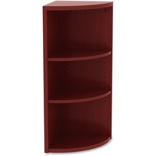 Lorell Essentials Series Hutch End Corner Bookcase - 36" Height x 14.8" Width x 14.8" DepthFloor - Mahogany - Laminate, Polyvinyl Chloride (PVC) - 1 Each