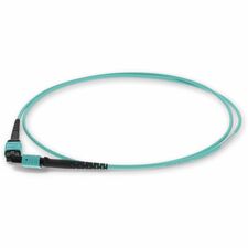 AddOn 9m MPO (Female) to MPO (Female) 12-Strand Aqua OM3 Crossover Fiber OFNR (Riser-Rated) Patch Cable