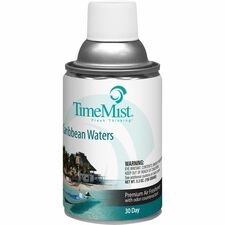 TimeMist Metered 30-Day Caribbean Waters Scent Refill - Spray - 6000 ft³ - 6.6 fl oz (0.2 quart) - Caribbean Waters - 30 Day - 1 Each - Long Lasting, Odor Neutralizer