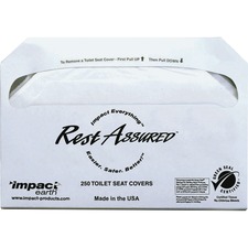 Impact Toilet Seat Covers - Half-fold - 250 / Pack - 1000 / Carton - Paper - White