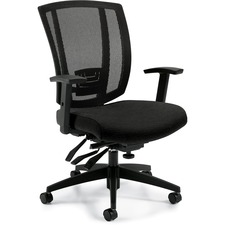 Offices to Go® Avro Multi-Tilter Chairs - Black Coal Fabric Seat - Black Back - Medium Back - 5-star Base - 1 Each