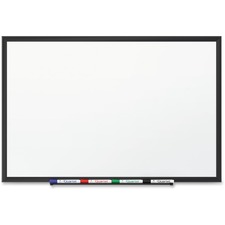 Quartet DuraMax Dry Erase Board - White Porcelain Surface - Black Aluminum Frame - 1 Each