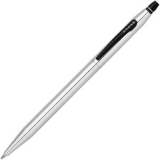 Cross Click Chrome Ballpoint Pen - Medium Pen Point - Refillable - Retractable - Black - 1 Each