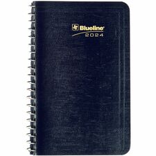 Blueline Blueline 1/2 Hour Daily Appointment Book - Julian Dates - Monthly, Daily, Yearly - 12 Month - January 2023 - December 2023 - 7:00 AM to 7:30 PM - Half-hourly - 1 Day Single Page Layout - Navy - 6" Height x 3.5" Width - Notes Area, Phone Directory, Address Directory, Bilingual - 1 Each