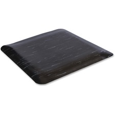 Floortex Anti-fatigue Mat - 24" (609.60 mm) Length x 24" (609.60 mm) Depth x 0.500" (12.70 mm) Thickness - Square - Vinyl - Black - 1Each